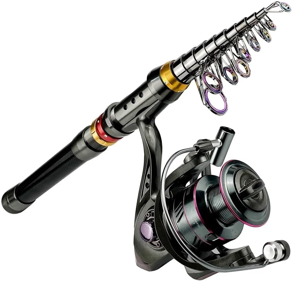 Xumh2024-3 Angelruten für Karpfen, Angelruten Angeln Carbon Fiber Angelrute und Rolle Combo Super Harte Teleskop Kit
