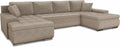 Sofa Wohnlandschaft mit Schlaffunktion Faris U-Form - Couch Schlaf, mit Bettkasten, Couchgranitur mit Bettfunktion, Big Sofa
