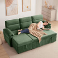 Sofa 203cm Eck, mit Schlaffunktion & Bettkasten, 3-Sitzer ausziehbares L-Form Schlafsofa mit USB & Stauraum