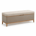 Stauraumbank mit Holzrahmen und Stoffpolsterung Beige