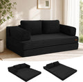 Sofa Cord Schlaf, Klappbares Bodensofa 3-in-1 mit Kissen Schwarz, MeMoreCool