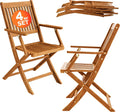 Gartenstuhl 4er Set, Sydney FSC®-zertifiziertes Akazienholz klappbar Klappstuhl Hochlehner Garten Klappsessel, CASARIA