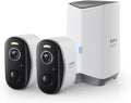 Baseus Security Überwachungs Kamera, Aussen Akku 210Tage, 2K HD, 145 Grad, IP67 Wetterfest, Nachtsicht, Menschen und Bewegungsmelder - N1 2-Cam Kit