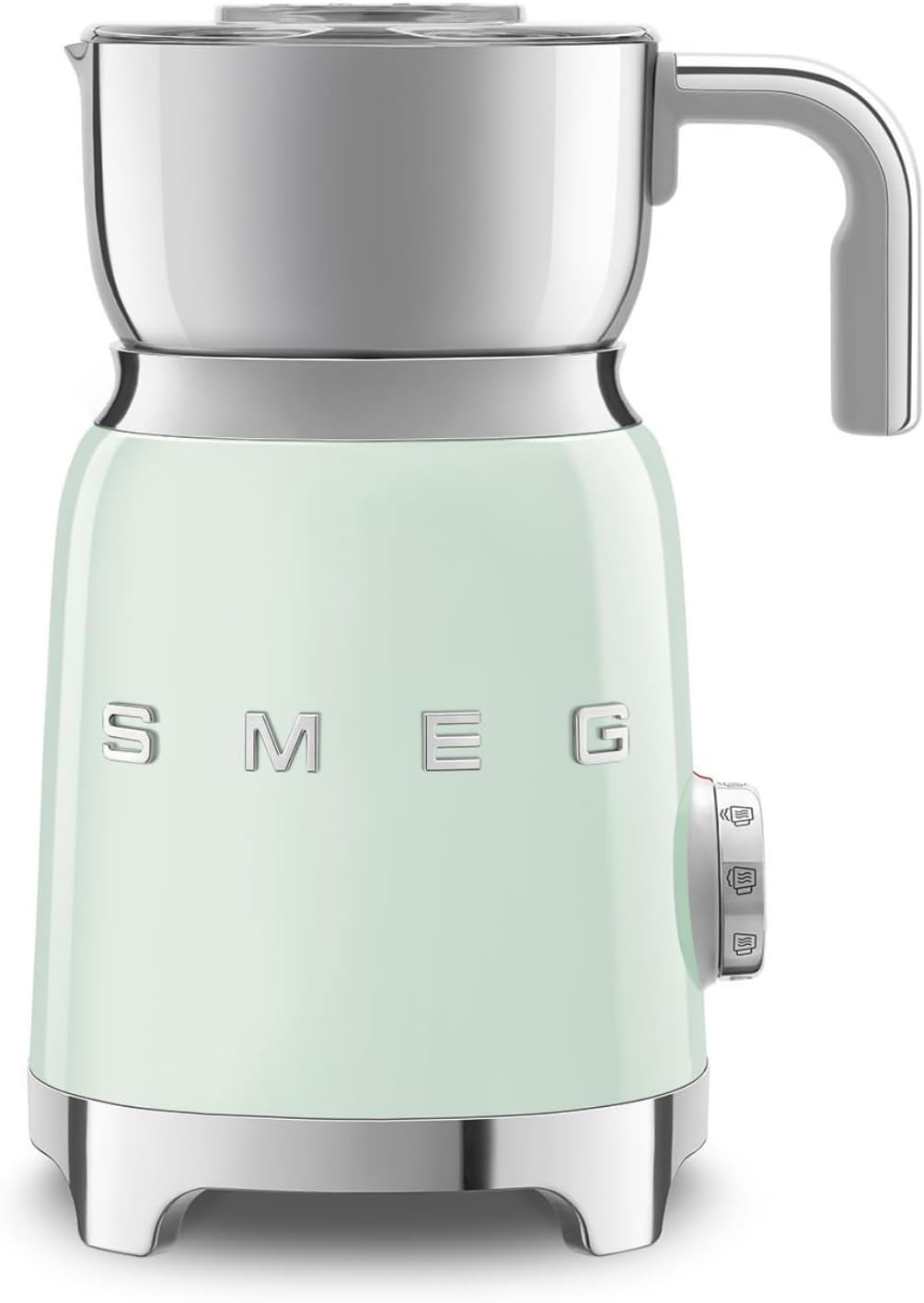 Smeg Batteriebetriebene Milchaufschäumer, Milchaufschäumer Multifunktion MFF11PGEU, mit Induktionssystem, 6 voreingestellte Programme