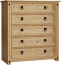 Kommode Corona, mit 5 Schubladen, Vida Designs