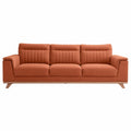 3-Sitzer Sofa Orange Stoff Holzrahmen 220cm