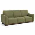 3-Sitzer Sofa Stoff Olivgrün Holzrahmen 200cm