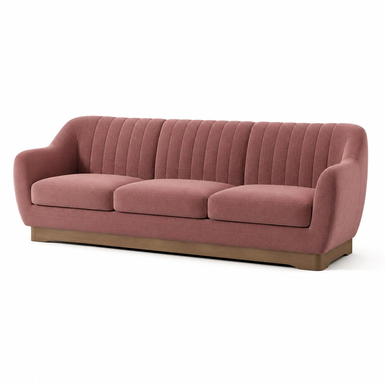 Dreisitzer Sofa Rosa Textil 220cm