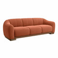 Dreisitzer Sofa Stoff Holzrahmen Orange 200x90x85 cm