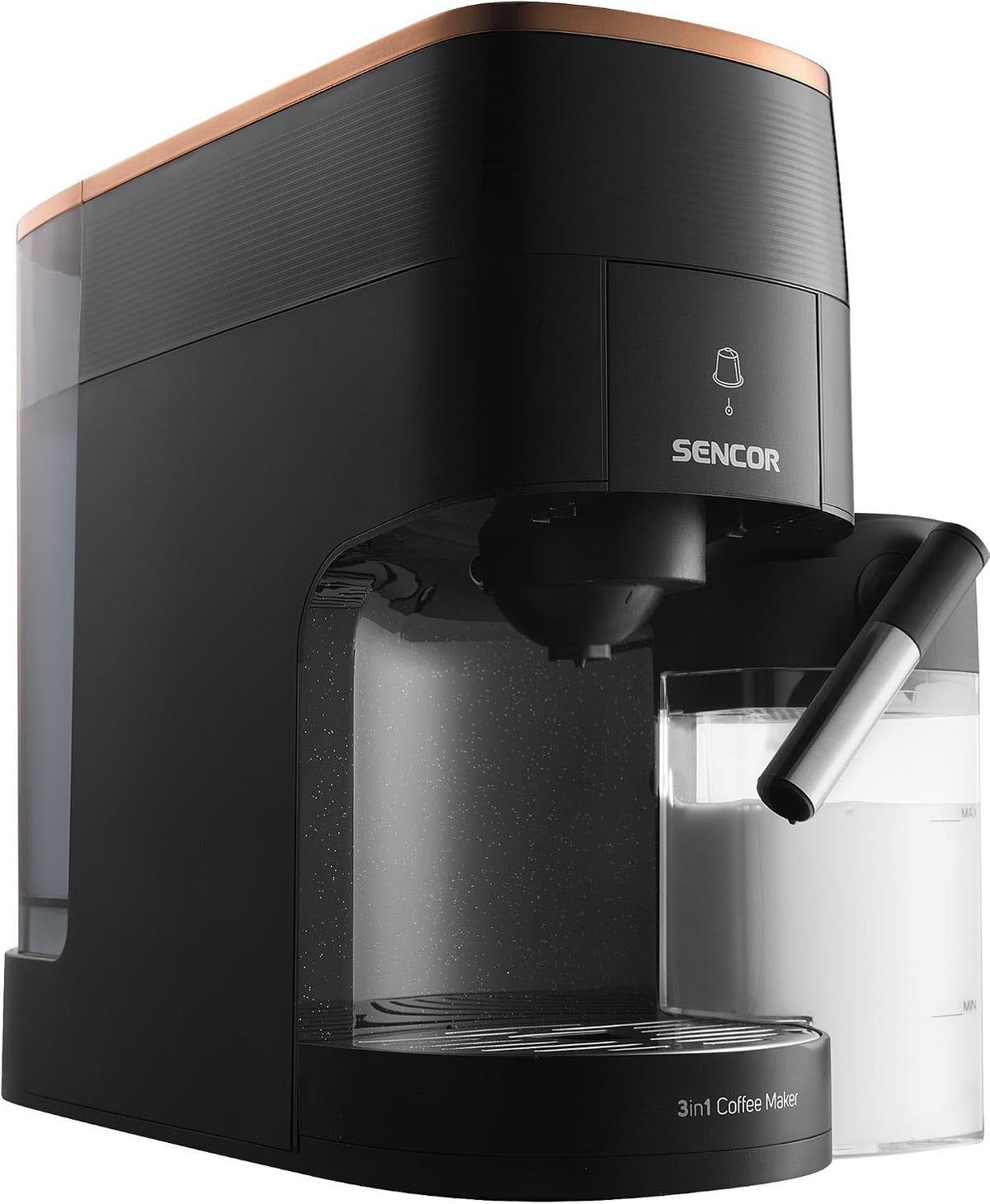 SENCOR Kaffeemaschine,   SCC 3000BK 3-in-1 Mehrkapsel-Kaffeemaschine, 19 Bar, 1450W, Touchscreen
