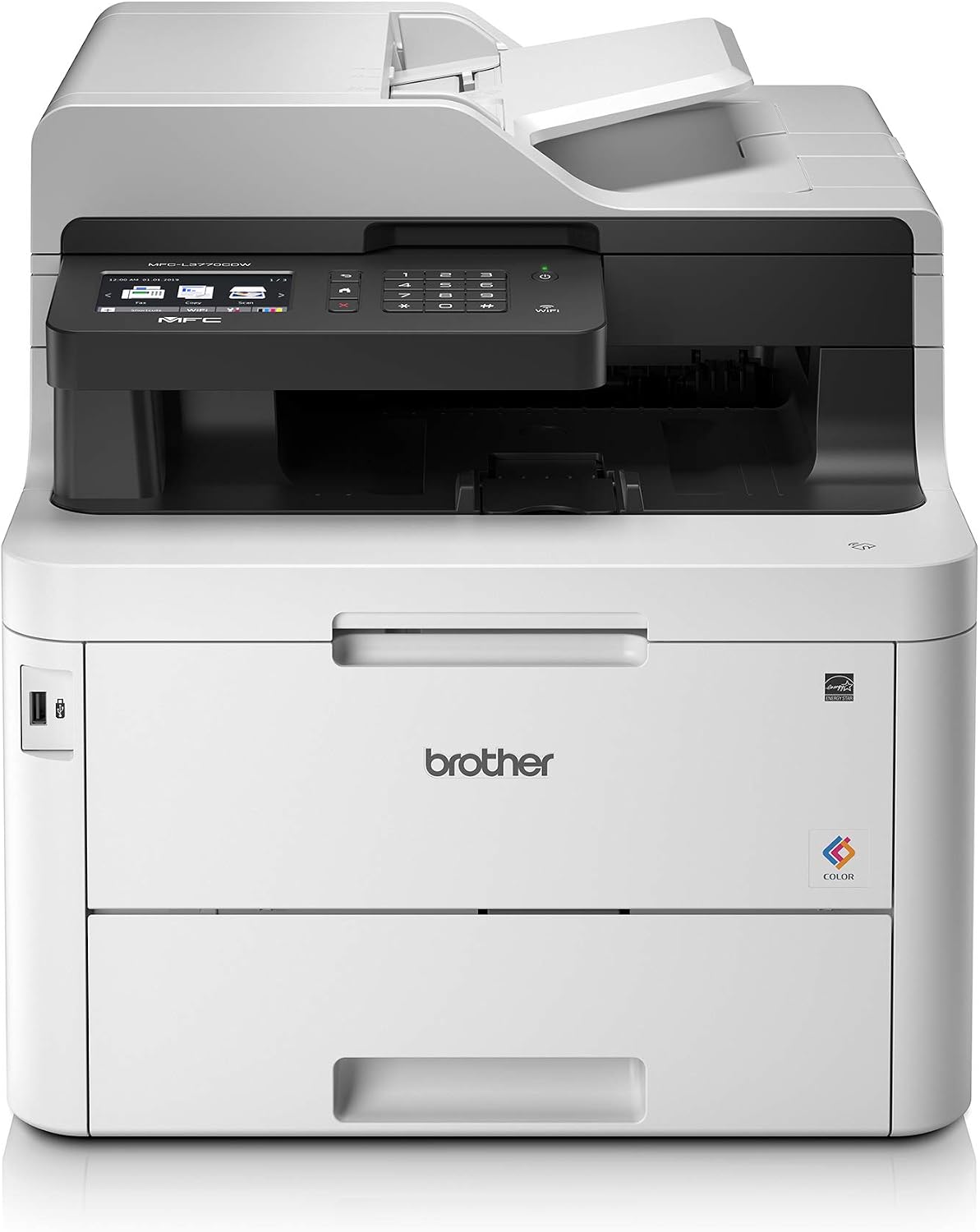 Brother Laser, MFC-L3770CDW, Farbig, Kompaktes 4-in-1 Farb-Multifunktionsgerät (24 Seiten/Min.) weiß