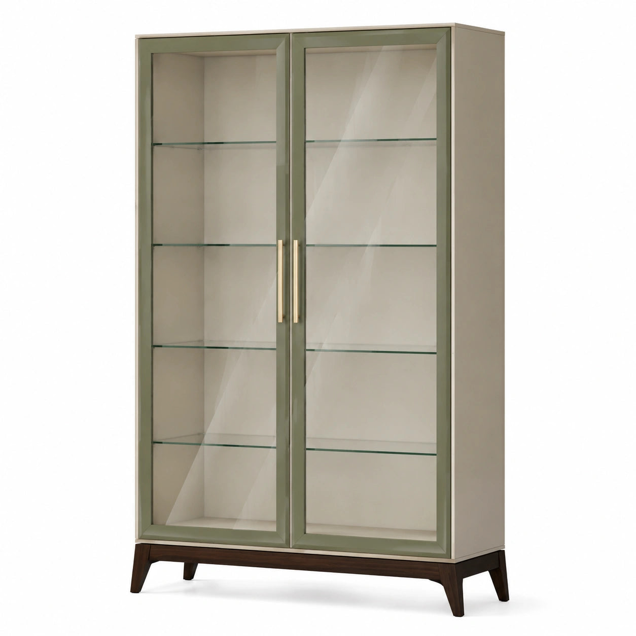 Vitrinenschrank Glas Holz 180cm Höhe 90cm Breite 40cm Tiefe