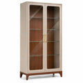 Holzvitrine mit Glastüren und Regalböden 200x100x40 cm
