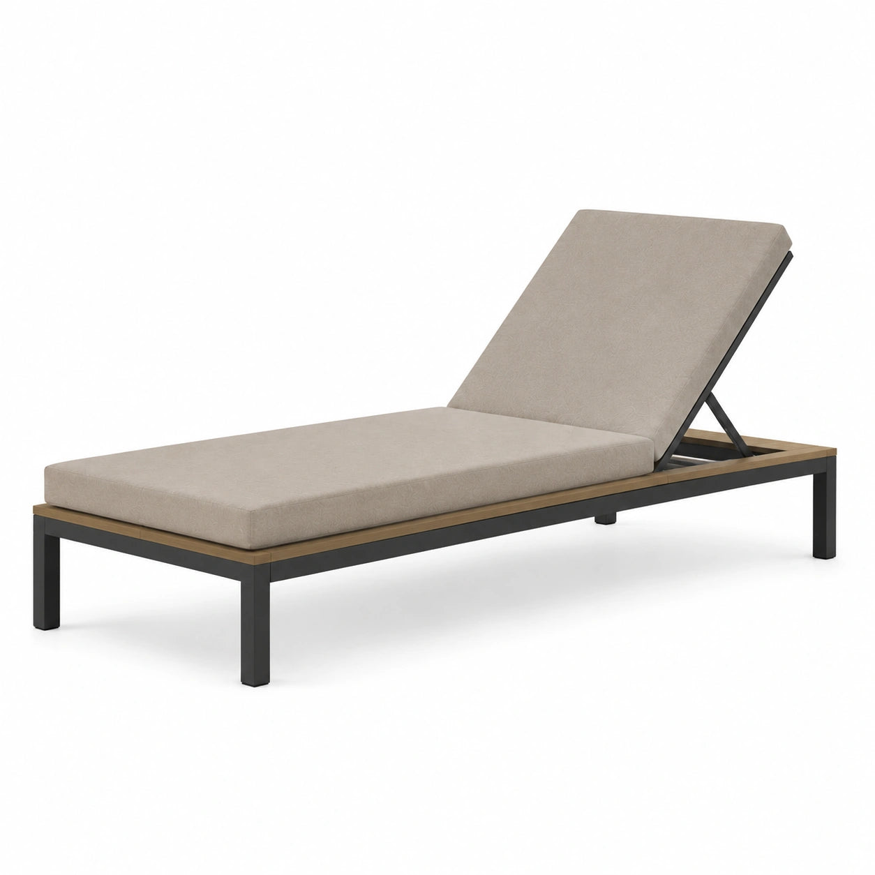 Aluminium Gartenliege mit Polyesterpolster Beige