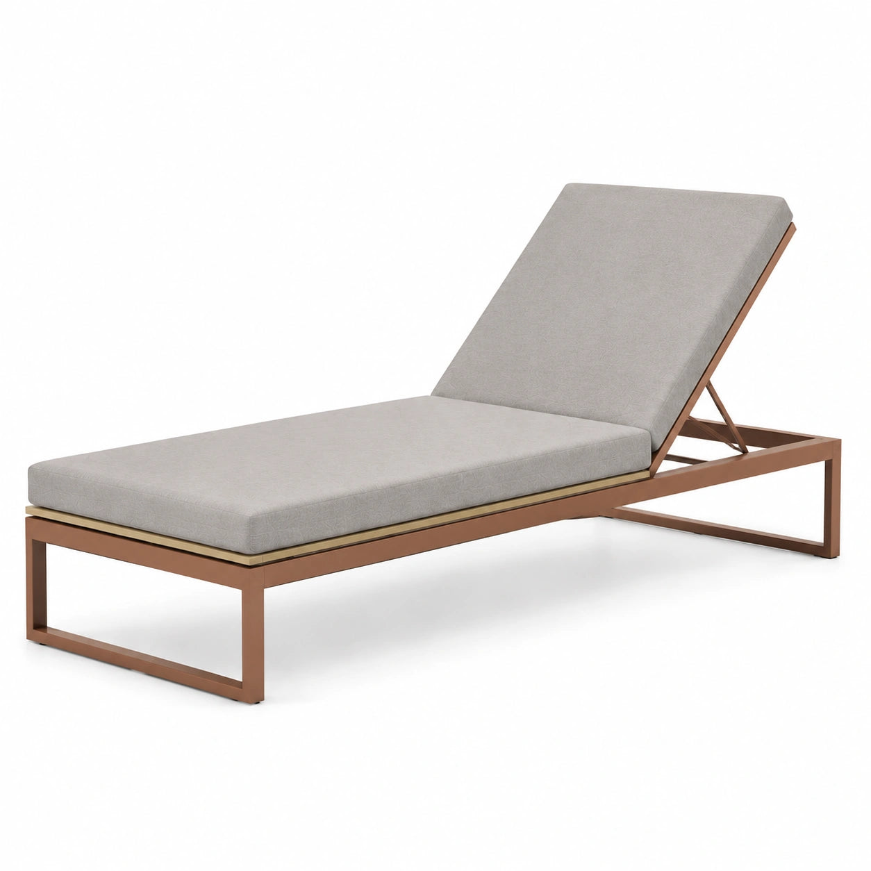 Gartenliege mit Aluminiumrahmen und Polyesterpolster Beige 200x70 cm