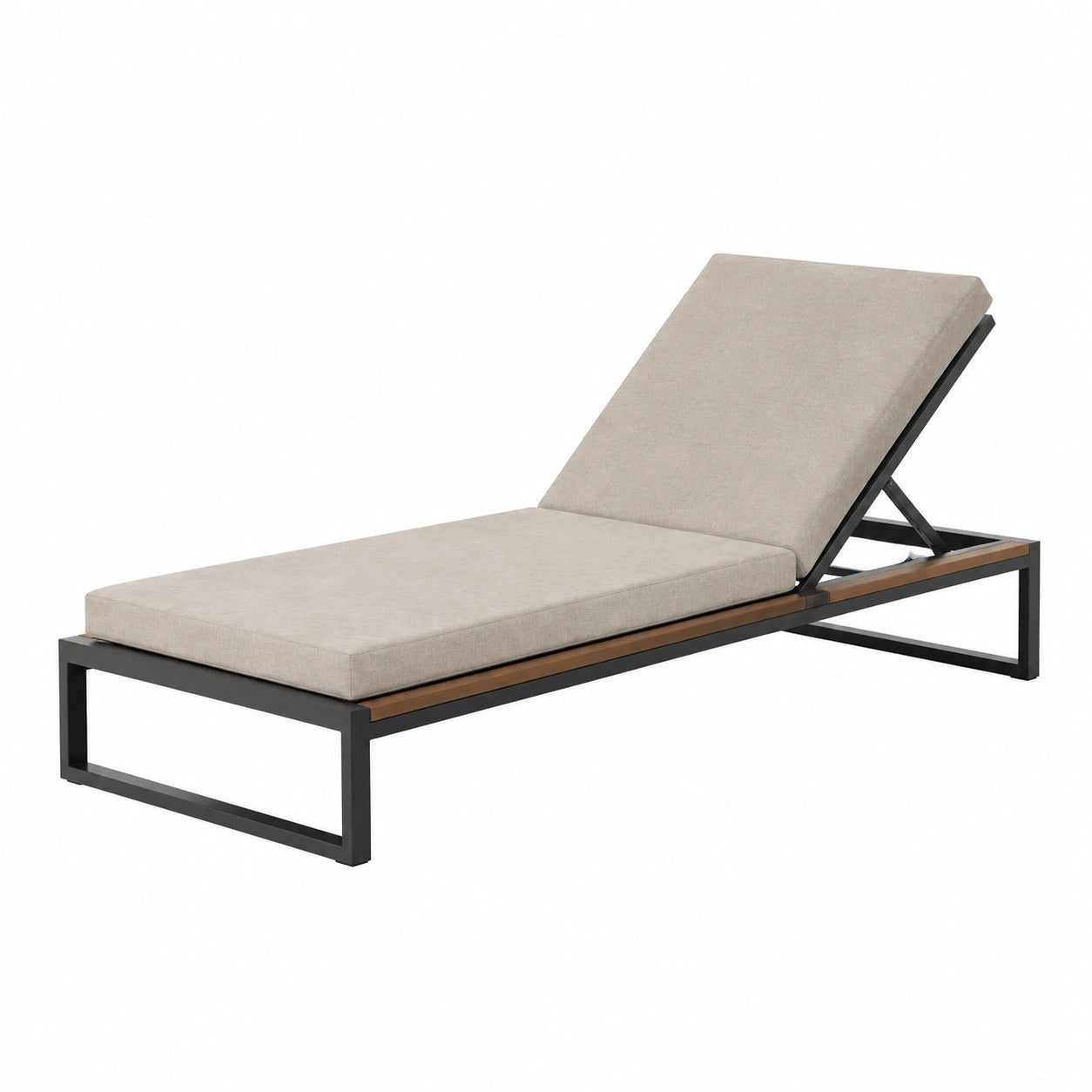 Aluminium Liegestuhl Verstellbar Beige/Schwarz