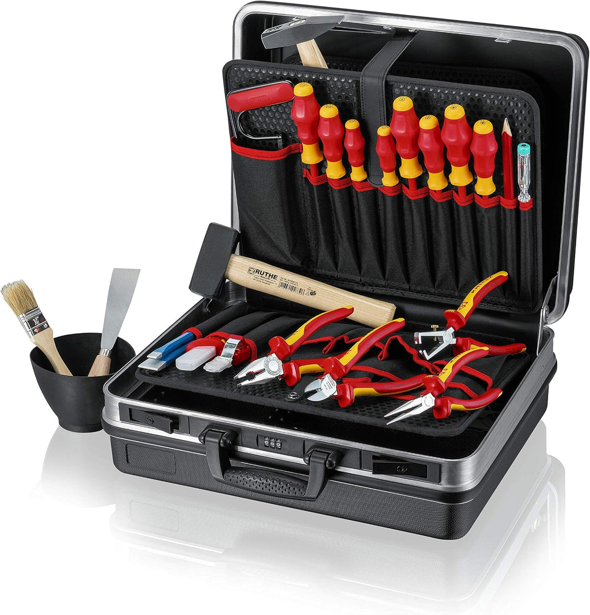 KNIPEX Werkzeugset, Montagekoffer Elektro-Installation, 24 Stück, 002105HLS