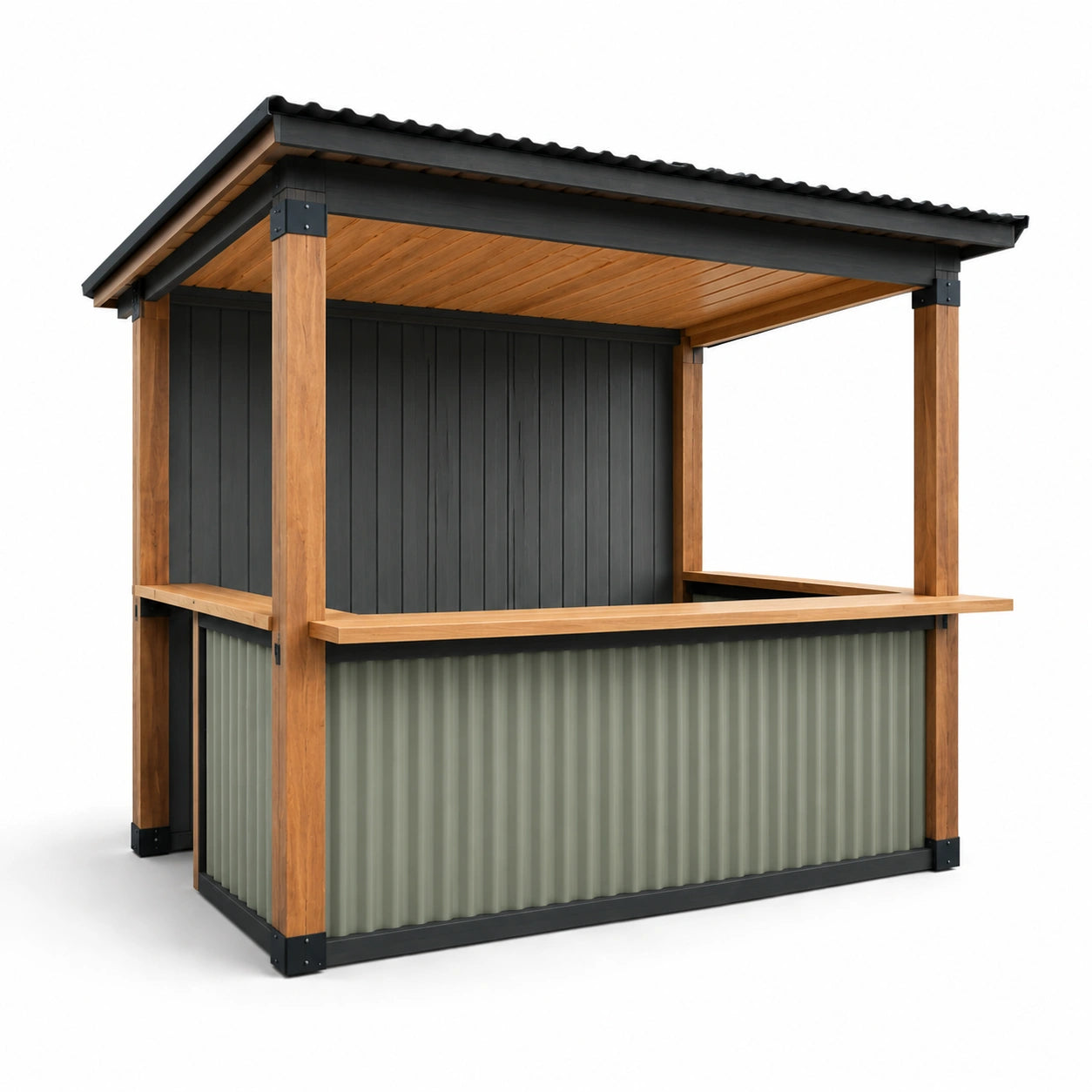 Gartenbar aus Kiefernholz mit Stahldach, 240x180x120cm