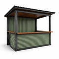Gartenbar aus Wellstahl und Massivholz 200x100x220cm