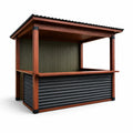 Holz-Metall Pavillon mit Überdachung 200cm x 150cm x 250cm