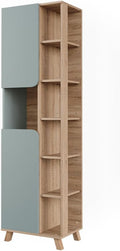 Vicco Hoch- & Midischränke, Badschrank Karen, Sonoma/Blau, 50 x 175 cm
