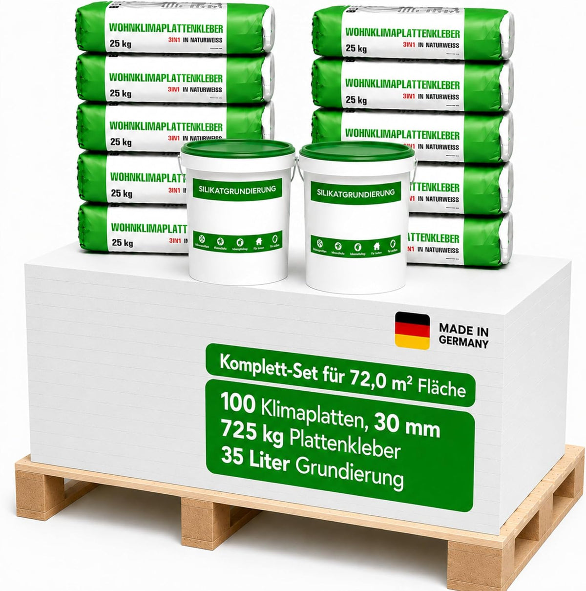 CaSi-Systems Panel-Isolierung, Klimaplatte 30mm Calciumsilikat Dämmplatte für innen