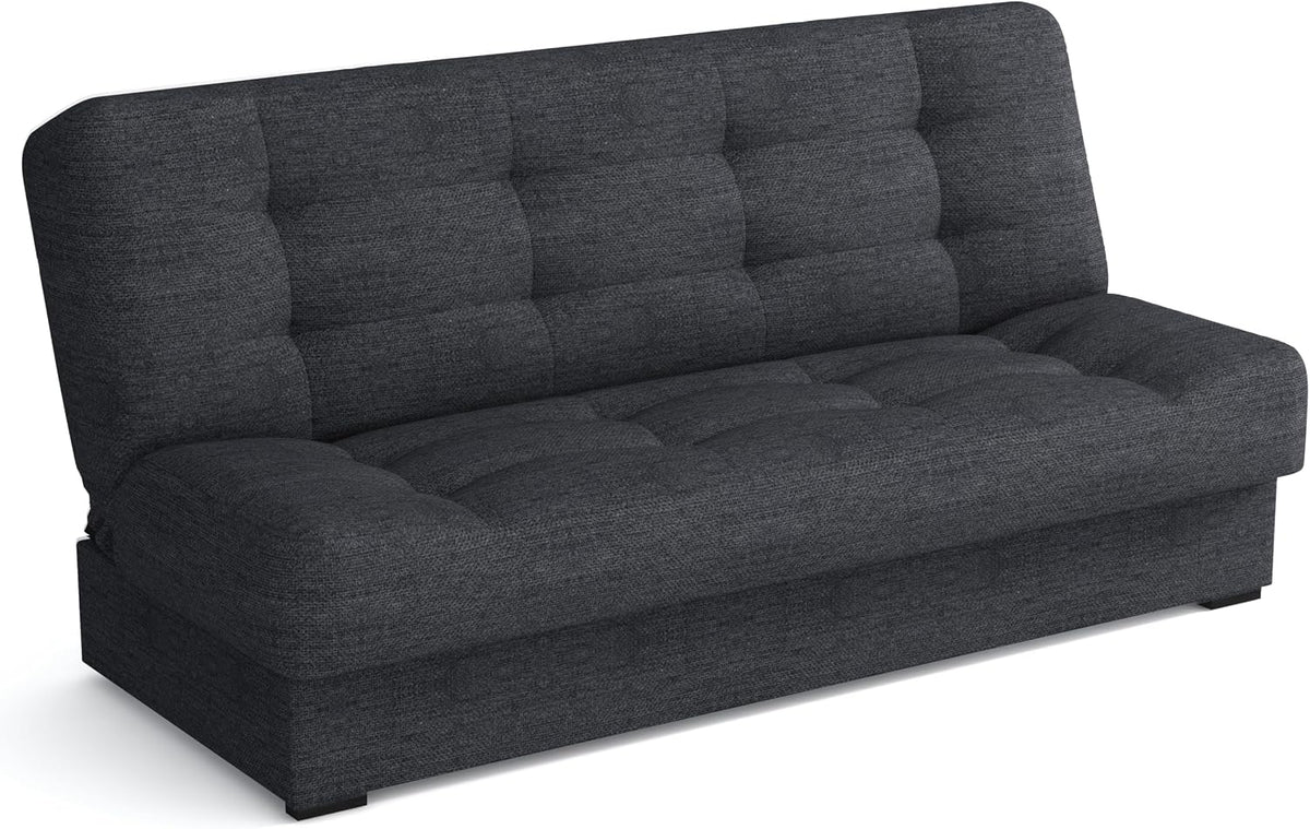 Sofa Schlaf, mit Bettkasten Livia, Schlafcouch 170cm Breit, Sofa mit Schlaffunktion, Federkern, Klappsofa mit Bettfunktion, Zusätzlicher Stauraum