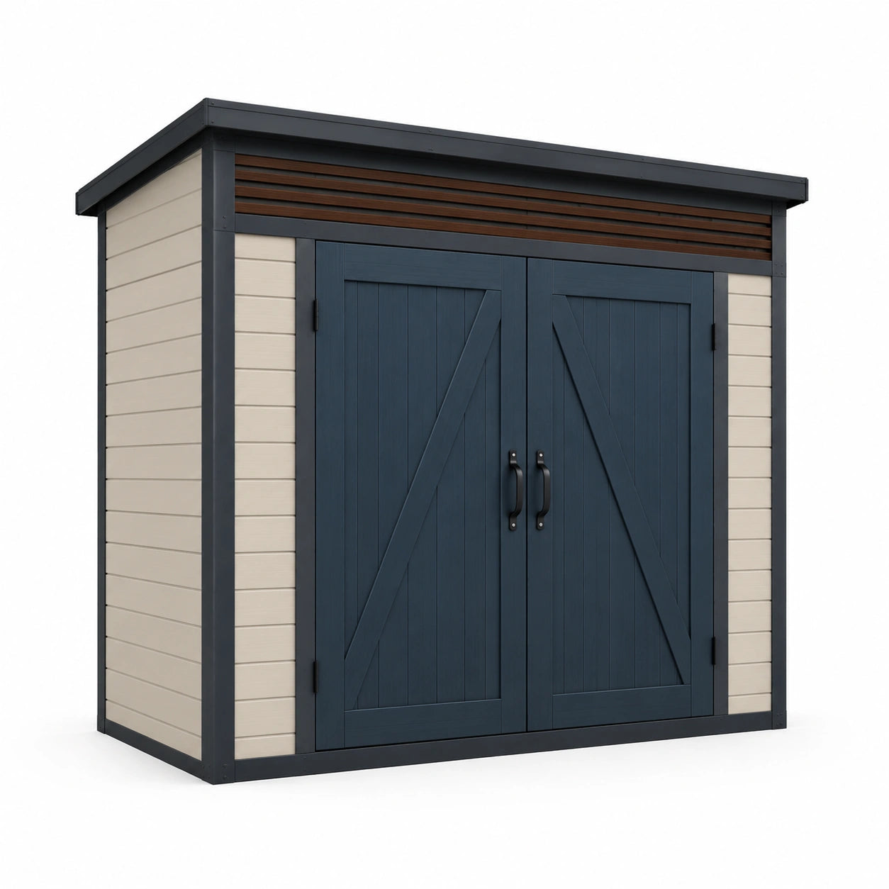 Gartenschuppen Polypropylen Dunkelblau/Beige