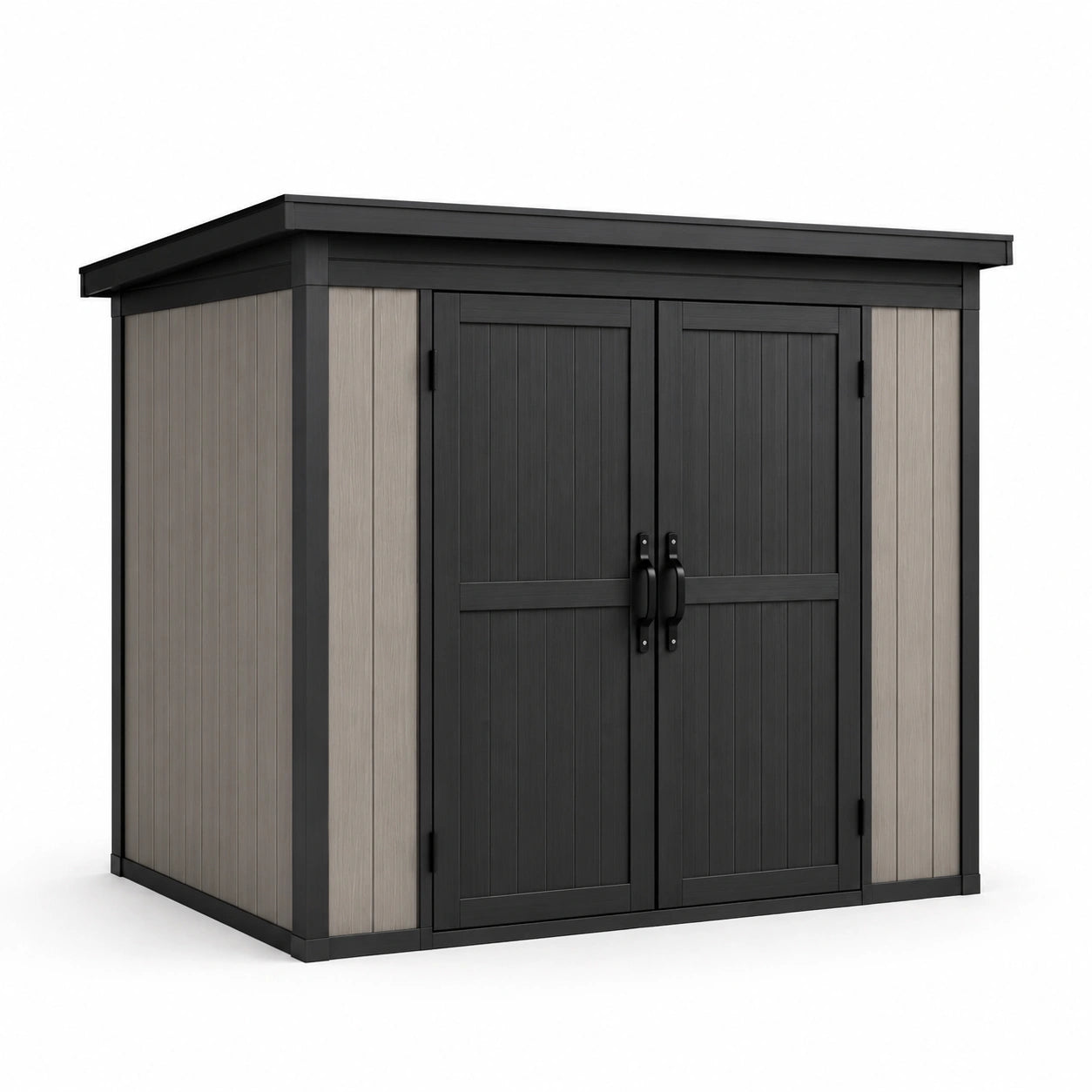 Gartenschuppen Polypropylen Anthrazit/Braun 183x111x200 cm