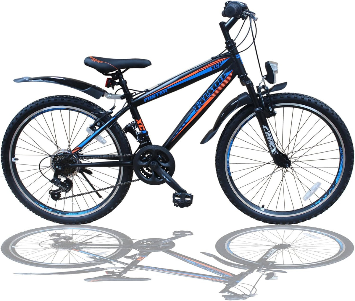 Talson Mountainbike,   26 Zoll Mountainbike Fahrrad MIT GABELFEDERUNG & Beleuchtung 21-Gang Shimano Faster