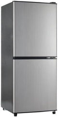 Mini-Kühlschrank, Retro Kühlschrank mit Gefrierfach, 60L Kühlschrank + 46L Gefrierschrank, 7 Temperatureinstellungen, LED-Licht, Silber-Tür