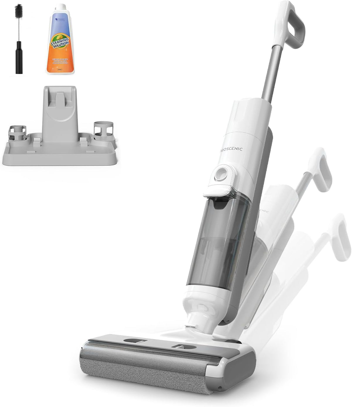 Proscenic Nass-Trockensauger, 60 Min Staubsauger mit Wischfunktion, Saugwischer Smart 3 in 1, 7-mm-Wandreinigung, Selbstreinigung, Anti-Tangle