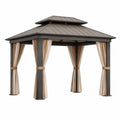 Aluminium Pavillon Dunkelgrau 3x3x2.6m mit Polyester Vorhängen