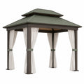 Gartenpavillon Aluminium mit Vorhängen 300x300x260 cm