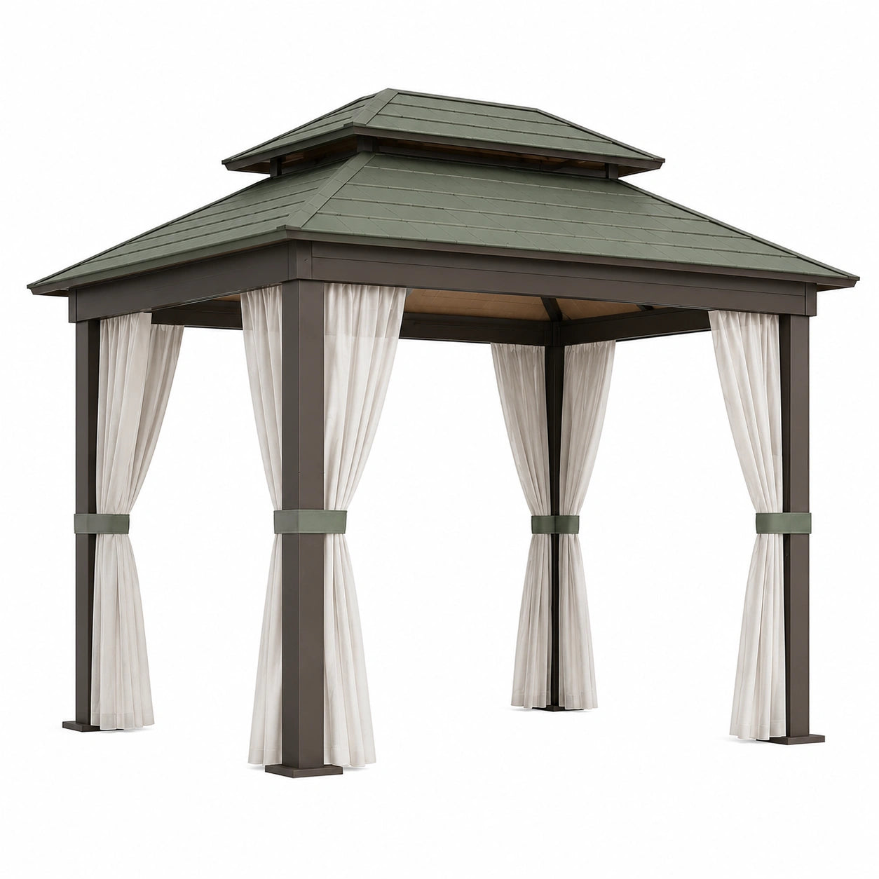 Gartenpavillon Aluminium mit Vorhängen 300x300x260 cm