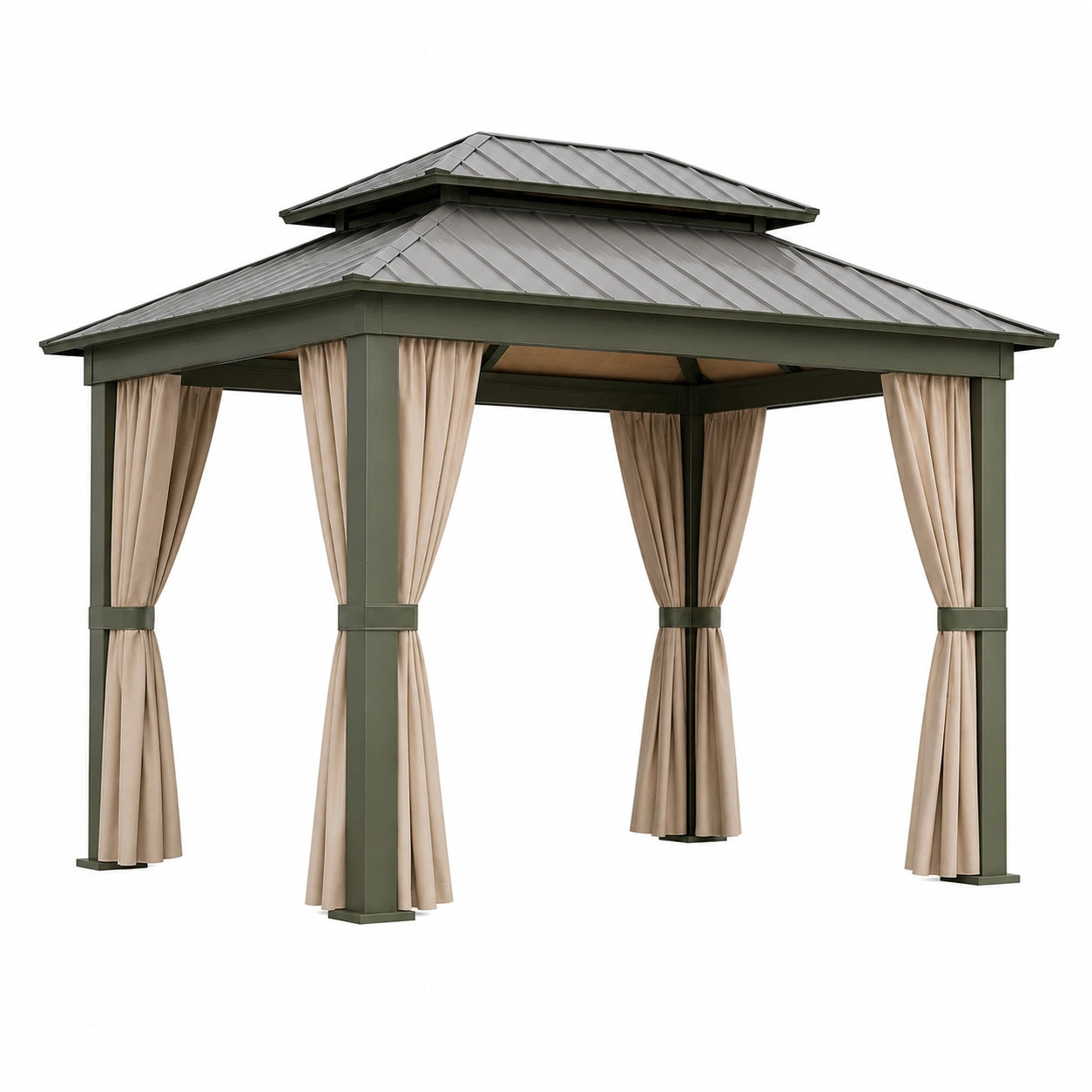 Metallpavillon mit Aluminiumrahmen Dunkelgrün