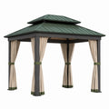Aluminium Pavillon mit Stahlblechdach und Polyester Vorhängen 300x300 cm