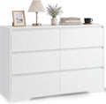 Kommode, Weiß mit 6 Schubladen, 100 × 35 × 75 cm Sideboard Modern, Xbro