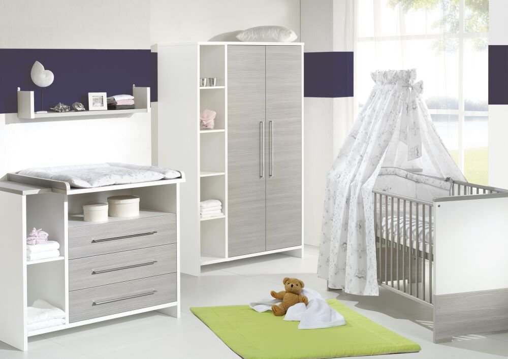 Schrank 4-teilig 2-trg Eco Silber Kinderzimmer mit, Schardt