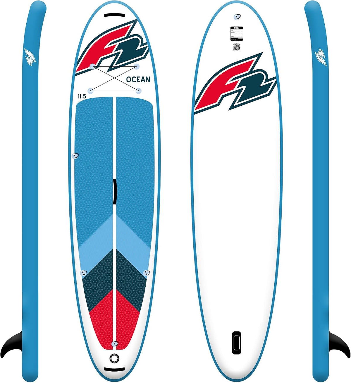 F2 Boards, Marken Stand Up Paddle Board Ocean SUP Zubehörpaket wählbar, SUP Board aufblasbar, Inflatable Paddel Board, Kajakpaddel, Kajak Sitz