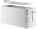 Alessi MDL15 Plissé W - Langer Doppelfach- Toaster, aus Thermoplastischem Harz, Brötchenaufsatz aus Edelstahl 18/10 und Thermoplastischem Harz