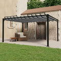 Pavillon Garten, Pergola mit Lamellendach 3 × 4 m Anthrazit Stoff und Aluminium, Willood