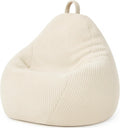 bananair - Sitzsack, Cord XXL für Erwachsene & Kinder, Weich & Bequem, Maschinenwaschbarer Bezug, Bean Bag (120 × 100 cm, Gebrochenes Weiß)
