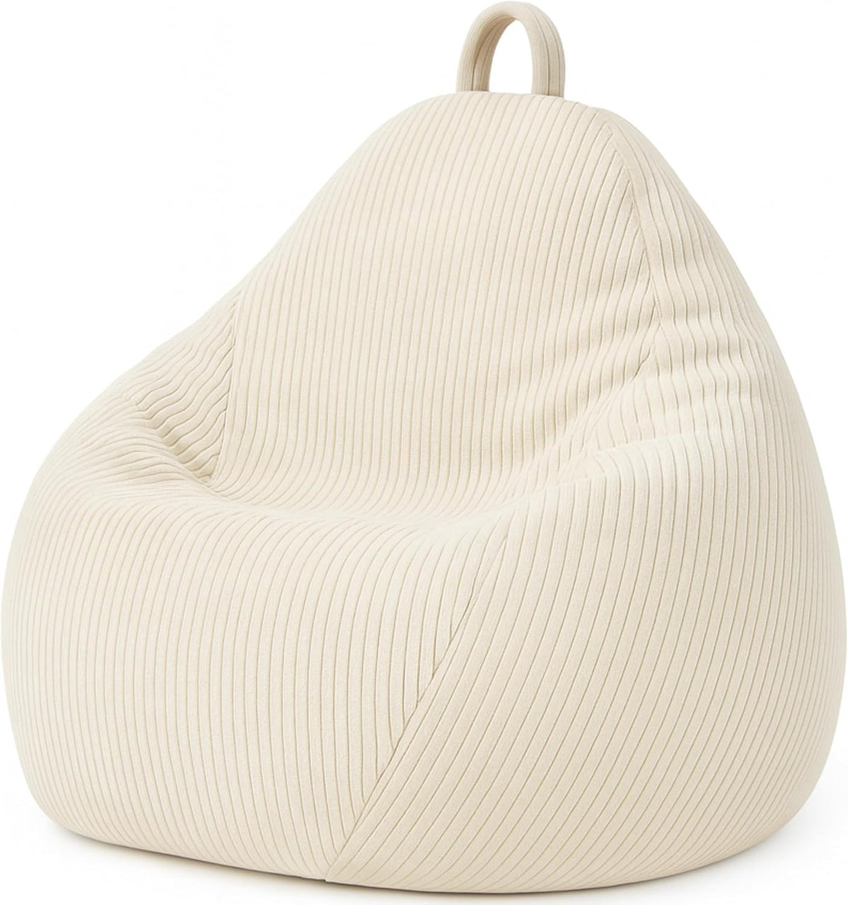 bananair - Sitzsack, Cord XXL für Erwachsene & Kinder, Weich & Bequem, Maschinenwaschbarer Bezug, Bean Bag (120 × 100 cm, Gebrochenes Weiß)