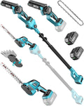 Seesii Kettensäge, 6-in-1 Teleskop Hochentaster Akku Set für Gartenpflege & Holzfällen