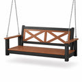Holz und Stahl Hängeschaukel Braun/Schwarz 150x60x55 cm