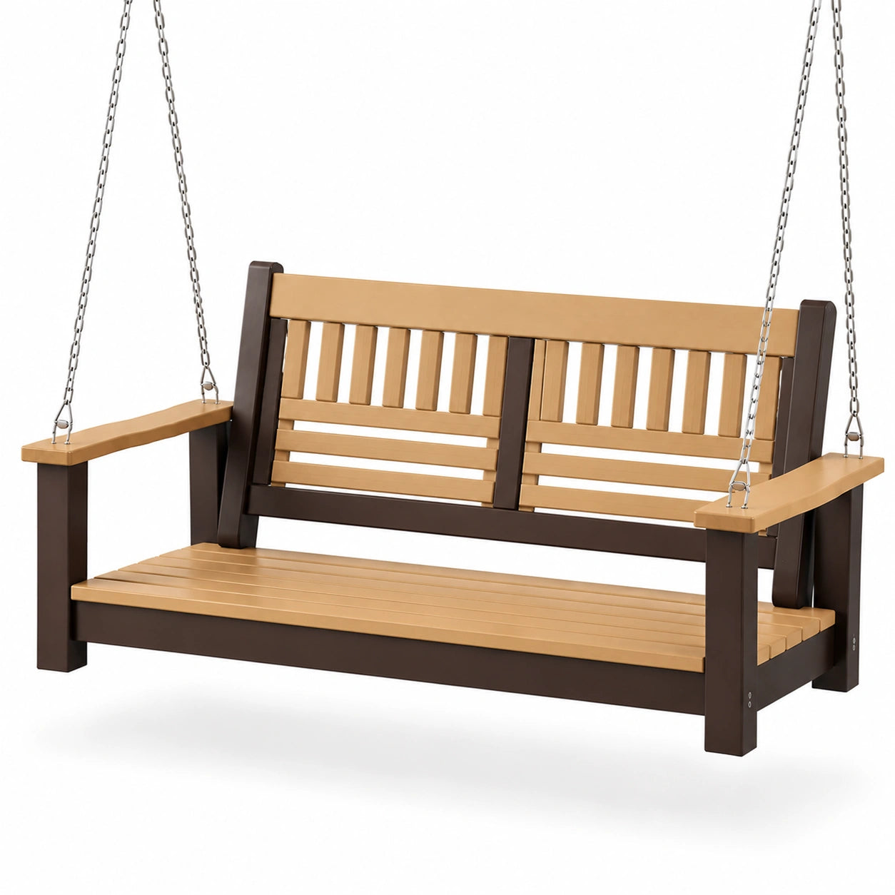 Hängeschaukelbank Polywood Stahlrahmen Braun/Beige 150cm