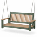 Schaukelbank Polywood/Stahl 3-Sitzer Grün/Beige