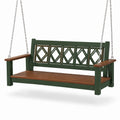Garten Holz Metall Schaukelbank Grün 150cm