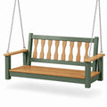 Garten-Holz-Metall-Schaukelbank 120 cm Grün Natur